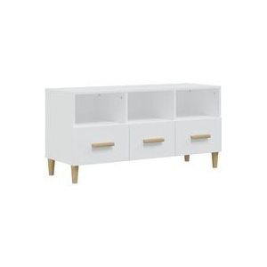 Jinlefu - TV-Schrank Hochglanz-Weiß 102x36x50 cm Holzwerkstoff vidaXL