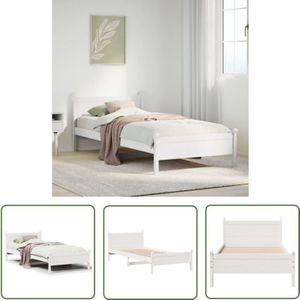 vidaXL Massivholzbett ohne Matratze Weiß 75x190 cm Kiefernholz