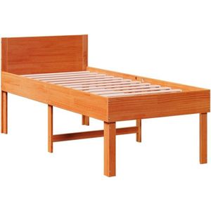 Vidaxl - Massivholzbett ohne Matratze Wachsbraun 90x200 Kiefernholz
