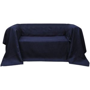 Torana - Micro-Suede Sofaüberwurf Tagesdecke Marineblau 210 x 280 cm