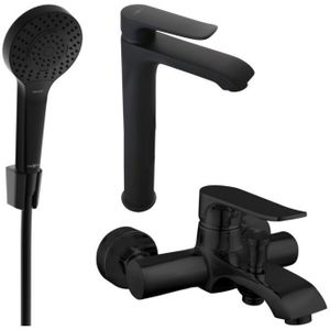 Pecos R40 Badewannenset, Schwarz - 72713R40-70 - Mexen