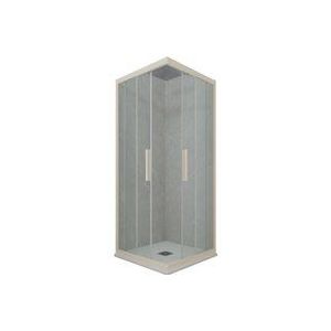 Forte - Eck-Duschkabine in pvc 70x75 Klarglas Champagne Kolors