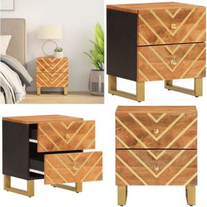 Vidaxl - Nachttisch Braun und Schwarz Massivholz Mango - Nachttisch - Mangoholz - Wohnzimmer - Schlafzimmer - Sideboard - Home & Living