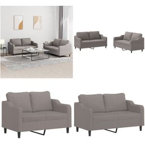 Vidaxl - 2-tlg. Sofagarnitur mit Kissen Taupe Stoff
