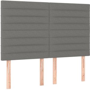 Kopfteile 4 Stk. Dunkelgrau 72x5x78/88 cm Stoff vidaXL