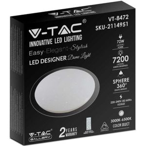 V-tac - VT-8472 72 w weiße LED-Deckenleuchte mit Sternenhimmeleffekt - Farbwechsler 3in1 dimmbar mit Fernbedienung, weißer Körper - Artikelnummer