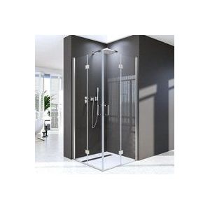 Boromal - Duschkabine 70x70 cm,Falttür 180º Duschwand Duschabtrennung 5 mm NANO-Glas Duschkabine Scharniertür,Leicht zu Reinigen, Ohne Duschwanne,