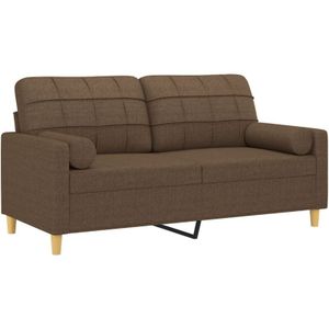 Vidaxl - 2-Sitzer-Sofa mit Zierkissen Braun 140 cm Stoff