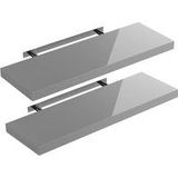 2er Sets Schweberegale 70cm, 2er Set hochglanz grau