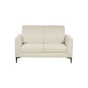 Beliani - 2-Sitzer Sofa Beige Stoffbezug mit Schwarzen Hohen Metallbeinen Hohe Rückenlehne Armlehnen Dicke Sitzkissen Retro Wohnzimmer Polstersofa