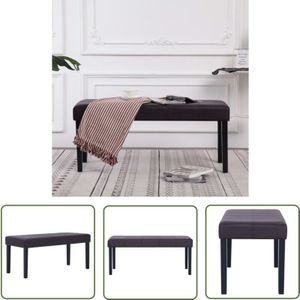 The Living Store - Sitzbank 106 cm Braun Kunstleder - Sitzbank - Wohnzimmer Dekoration - Kunstledersofa - Bequeme Bank - Wohnzimmer Möbel