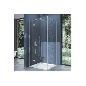 Doporro Eck-Duschkabine Eckdusche Rav05K 70x80x190cm Duschabtrennung inkl. 4cm flacher Duschtasse in Weiß ESG-Sicherheitsglas Klarglas inkl.