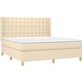 Vidaxl - Boxspringbett mit Matratze Creme 160x200 cm Stoff