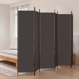 Vidaxl - 6-tlg. Paravent Braun 300x200 cm Stoff