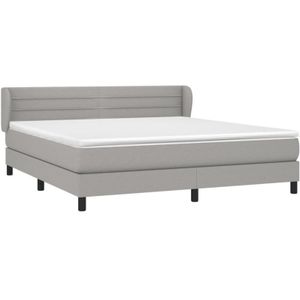 Vidaxl - Boxspringbett mit Matratze Hellgrau 160x200 cm Stoff