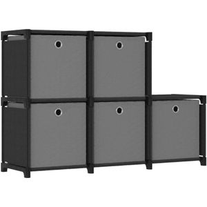 Vidaxl - Würfelregal mit 5 Boxen Schwarz 103x30x72,5 cm Stoff