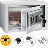 Kesser - Elektr. Tresor Inkl. Batteriebox Elektronischer Safe 3x Doppelbolzenverriegelung Boden Wandtresor Möbeltresor Innenbeleuchtung s (Silber)