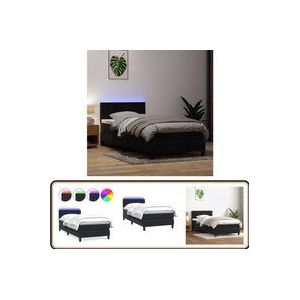 Vidaxl - Boxspringbett mit Matratze Schwarz 80x210 cm Samt
