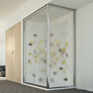 Idralite - Duschkabine eckig Strukturglas h 198 mod. Young Duo 1 Tür 75x100 cm
