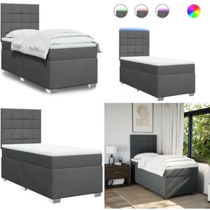 Vidaxl - Boxspringbett mit Matratze Dunkelgrau 90x200 cm Stoff - Boxspringbett - Doppelbett - Bettenrahmen - Schlafzimmermöbel - Liegekomfort - Home