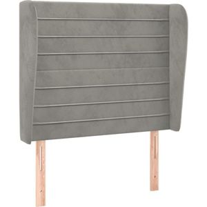 Kopfteil mit Ohren Hellgrau 83x23x118/128 cm Samt Vidaxl