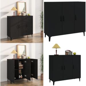 Vidaxl - Sideboard Schwarz 90x34x80 cm Holzwerkstoff - Schreibtisch - Sideboard - Wohnzimmermöbel - Industrieller Stil - Holzmöbel - Home & Living