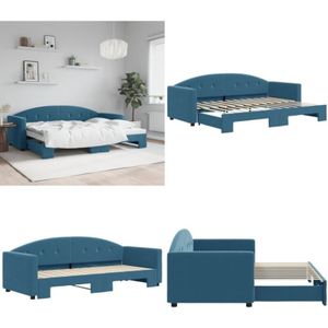 Vidaxl - Tagesbett Ausziehbar Blau 80x200 cm Samt - Sofa Bett - Schlafcouch - Gästebett - Klappbett - Daybed - Home & Living