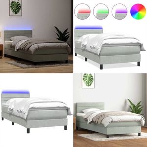 Vidaxl - Boxspringbett mit Matratze Hellgrau 90x210 cm Samt