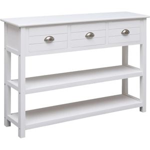 Torana - Sideboard Weiß 108x30x76 cm Massivholz Paulownia