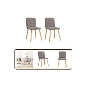 Esszimmerstühle 2 Stk. Taupe Stoff - Vidaxl