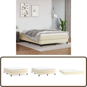 Vidaxl - Boxspringbett mit Matratze Creme 140x200 cm Kunstleder