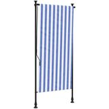 Außenrollo Blau und Weiß 100x270 cm Stoff und Stahl Vidaxl