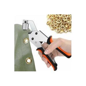 Senzange für Planen, Set mit 300 Ösen (ø 10,5 mm), Tragbare Ösenzange für Stoffe, Planen, Leder - Lntyq