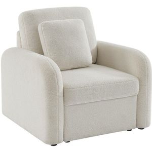 Sessel mit weißem Teddy Bouclé-Bezug - Sweeek