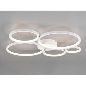 Flache led Ringleuchte Deckenlampe rondo dimmbar aus Metall in Weiß matt