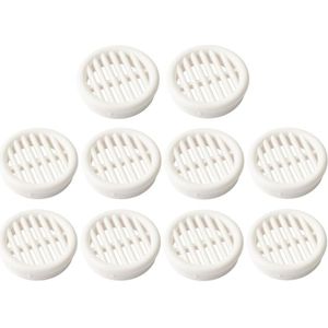 10x Rundes Lüftungsgitter aus Kunststoff, Aussparungsdurchmesser 54,5 mm, Höhe 11,5 mm, Deckenschutzabdeckung, Wand, Zimmerei, weiß