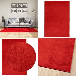 Teppich OVIEDO Kurzflor Rot 120x170 cm - Kuschelteppich - Kurzflorteppich - Wohnteppich - Teppich Rot - Teppich Für Wohnzimmer - Home & Living