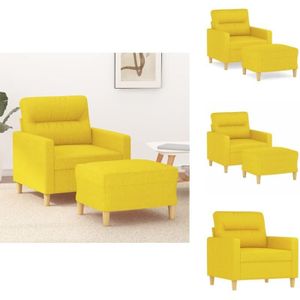 Vidaxl - Sessel mit Hocker Hellgelb 60 cm Stoff - Sofa - Sessel - Beistelltisch - Wohnzimmer Dekoration - Gemütlicher Sessel