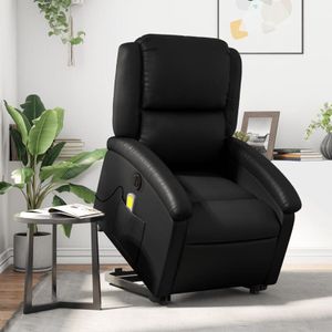 Torana - Massagesessel mit Aufstehhilfe Elektrisch Schwarz Kunstleder
