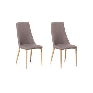 Beliani - Esszimmerstuhl 2er Stuhl Taupe Polsterbezug Klassisch/Elegant