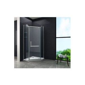 Glasdeals - Fünfeck-Duschkabine pentagono 90 x 90 x 200 cm inkl. Duschtasse - Klarglas