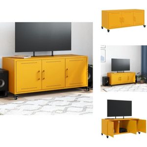 Vidaxl - TV-Schrank Senfgelb 100,5x39x43,5 cm Stahl - TV-Schrank - TV-Schränke - TV-Möbel - TV-Ständer