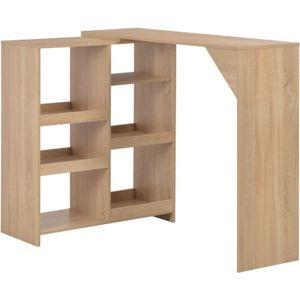 Vidaxl - Bartisch mit Beweglichem Regal Eichenbraun 138x39x110 cm