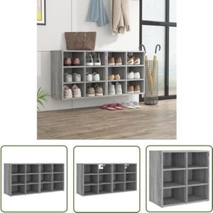 Schuhregale 2 Stk. Grau Sonoma 52,5x30x50 cm - Schuhregal - Schuhschrank - Garderobe - Einbauschrank - Aufbewahrung - The Living Store