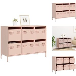 Sideboard Rosa 101,5x39x73,5 cm Kaltgewalzter Stahl - Sideboard - Sideboards - Kommode - Kommode Mit Schubladen