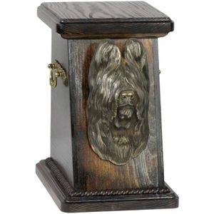 Französischer Schäferhund Briard, Berger de Brie - Urne für Hundeasche, elegante Urne mit Statuette, Gedenkurne mit Hundebüste von Art-Dog