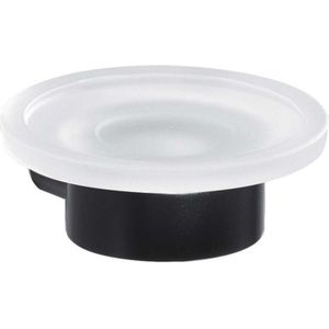 Sapho Gedy Pirenei - Seifenschale mit Halter, schwarzmatt / Glas Satin PI1114