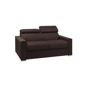Vente-unique - Schlafsofa 3-Sitzer - Liegefläche mit Lattenrost: 140 cm - Matratze: 22 cm mit Memory Schaum - Stoff - Braun - vizir