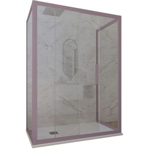 3-seitige Duschkabine 70x160x70 Klarglas Lavendel Deco Trio