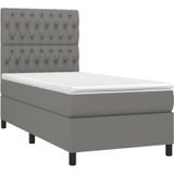 Vidaxl - Boxspringbett mit Matratze Dunkelgrau 100x200 cm Stoff